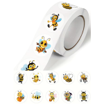 Bee Stickers, assorted 500's Roll
